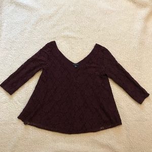 American Eagle Lace Maroon Blouse